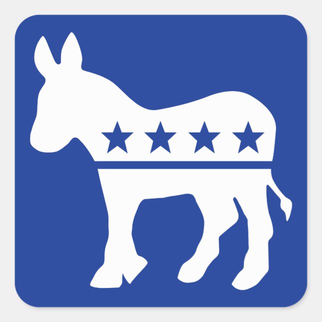 Sticker Carré démocrate Donkey (Devant)