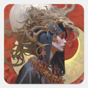 Sticker Carré Demon Queen Imaginaire Art