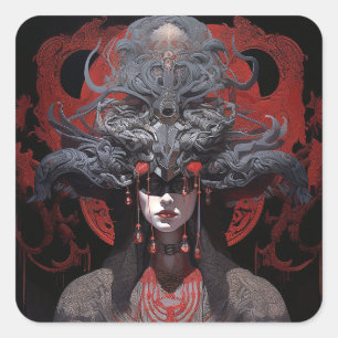 Sticker Carré Demon Queen Imaginaire Art