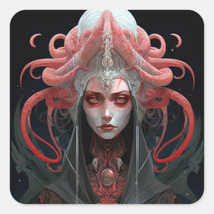 Sticker Carré Demon Queen Imaginaire Art