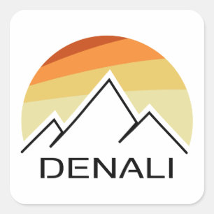Sticker Carré Denali Alaska Retro