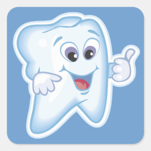 Sticker Carré Dent heureuse saine