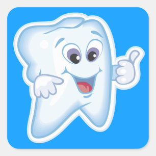 Sticker Carré Dent heureuse saine