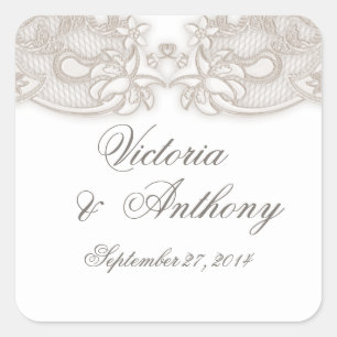 Sticker Carré Dentelle florale victorienne