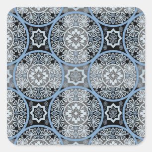 Sticker Carré Dentelle romantique : Impression Abstraite brillan