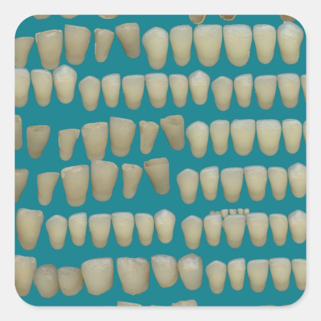 STICKER CARRÉ DENTISTE DENTISTES ORTHODONTIQUES BOUCHE DE DENTS  (Devant)