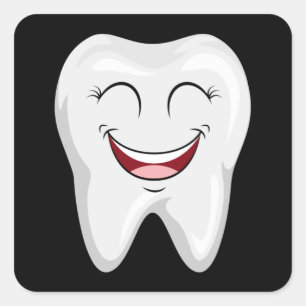 Sticker Carré Dentiste Dents Dental Docteur Dentaire Dent Dos Dr