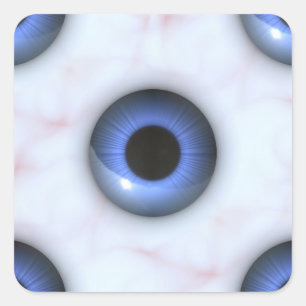 Sticker Carré déplaisants yeux bleus