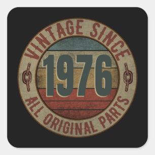 STICKER CARRÉ DEPUIS 1976 TOUTES LES PIÈCES D'ORIGINE.