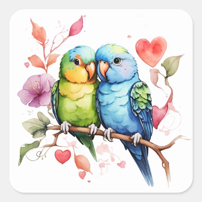 Sticker Carré Des amoureux si doux (Devant)