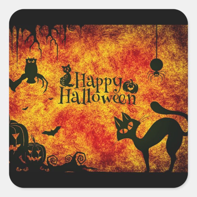 Sticker Carré des critères d'Halloween (Devant)