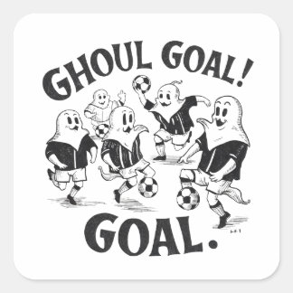Sticker Carré Des fantômes jouent au football