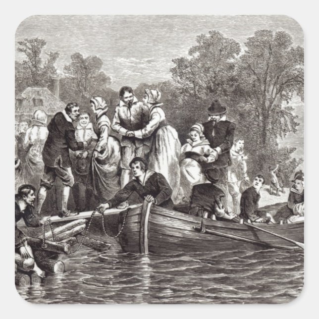 Sticker Carré Des femmes pour les colons à Jamestown (Devant)