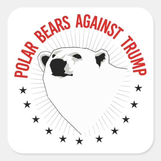 Sticker Carré Des ours polaires contre Trump (Devant)
