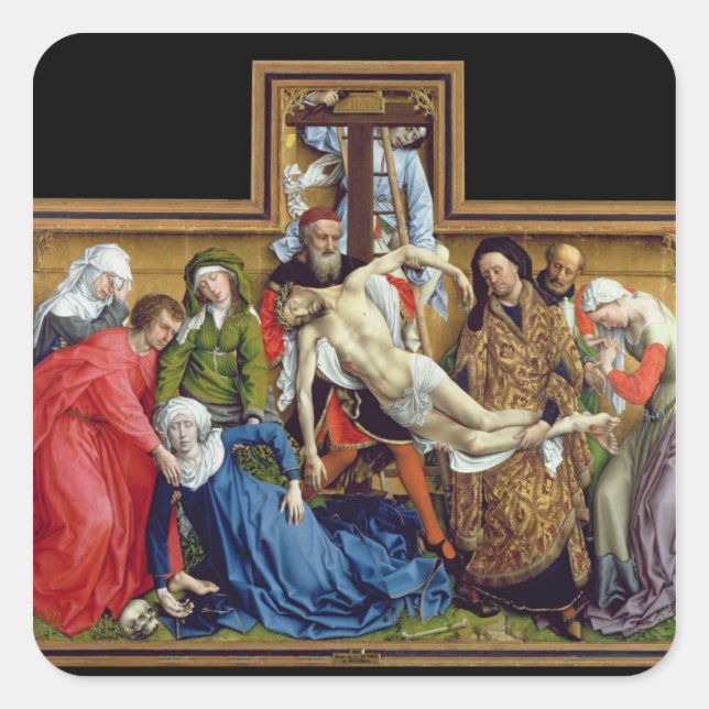 Sticker Carré Descente de la Croix, c.1435 (Devant)