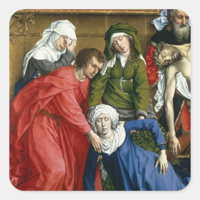 Sticker Carré Descente de la Croix, c.1435 (Devant)
