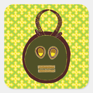 Sticker Carré Design africain #5 @ Stylnic