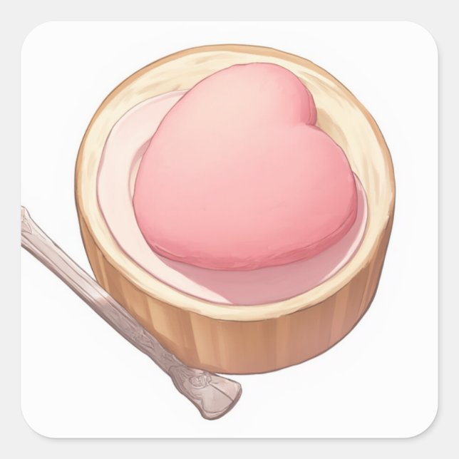 Sticker Carré Design créatif mignon (Devant)