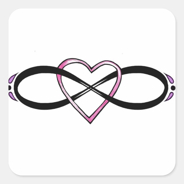Sticker Carré Design d'amour infini (Devant)