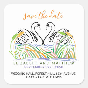 Sticker Carré Design d'amour minimaliste et élégant