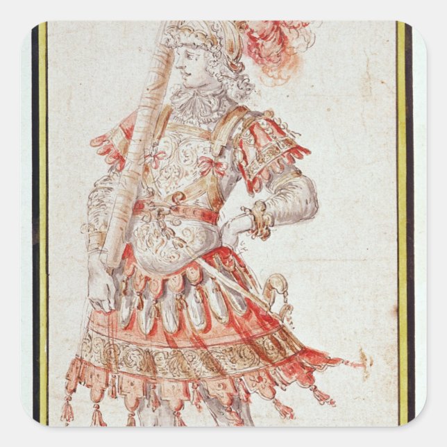 Sticker Carré Design de costume pour Carousel, c.1662 (Devant)