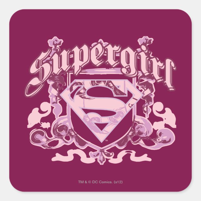 Sticker Carré Design de crête Supergirl (Devant)