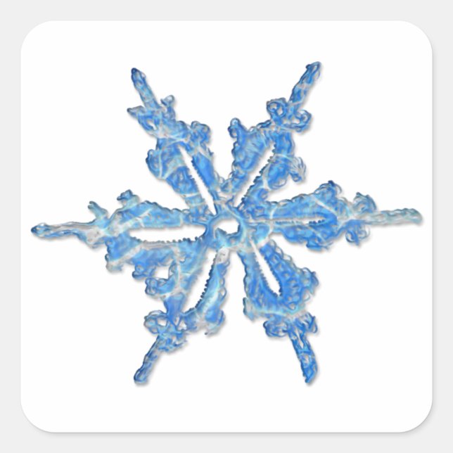 Sticker Carré Design de flocon de neige d'hiver pour Noël 3 (Devant)