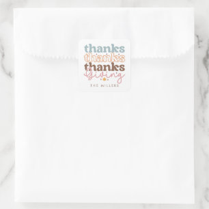 Sticker Carré Design de typographie super Thanksgiving