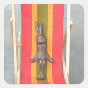 Sticker Carré Design d'impression d'écran vectoriel de lapin rel