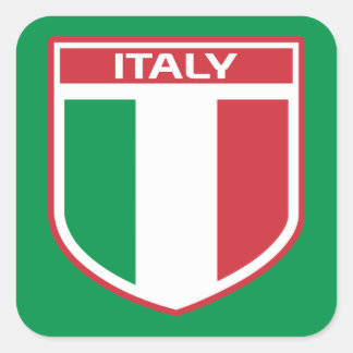 Sticker Carré Design du drapeau/de l'insigne en Italie