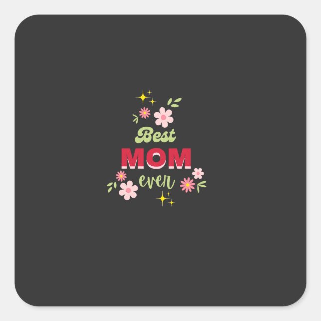 Sticker Carré Design floral (Devant)