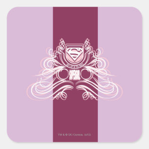 Sticker Carré Design florissant Supergirl