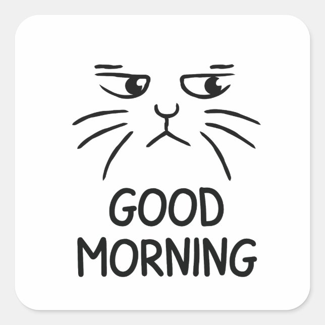Sticker Carré design matinal (Devant)