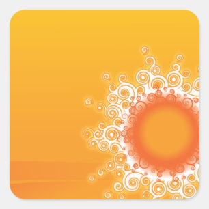 Sticker Carré Design personnalisé Curly Sunshine