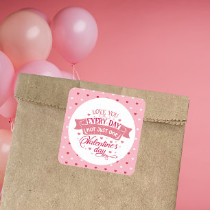 Sticker Carré Design romantique 'Love You Every Day' pour Valent