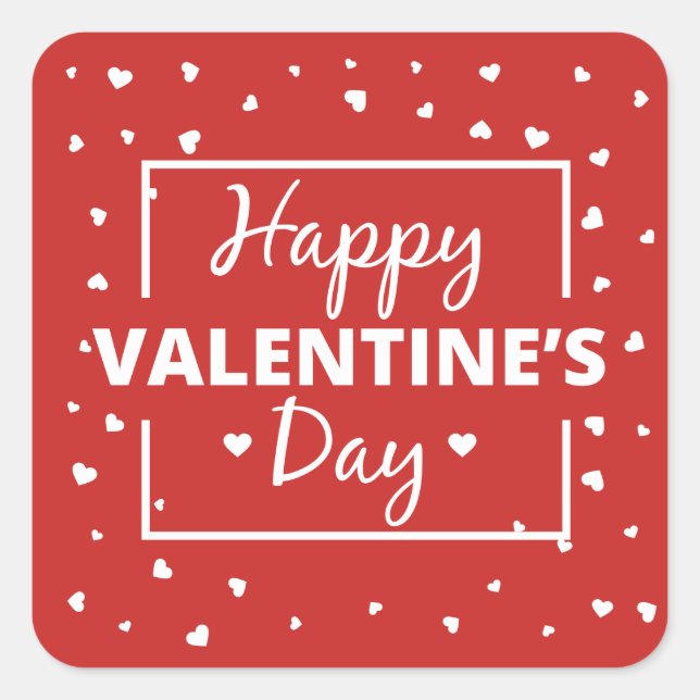 Sticker Carré Design Valentine moderne (Devant)