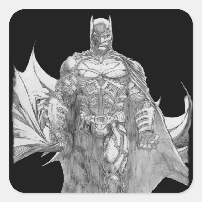 Sticker Carré Dessin à pied Batman (Devant)