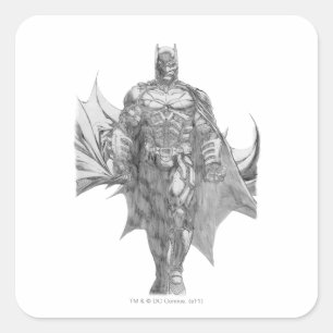 Sticker Carré Dessin à pied Batman