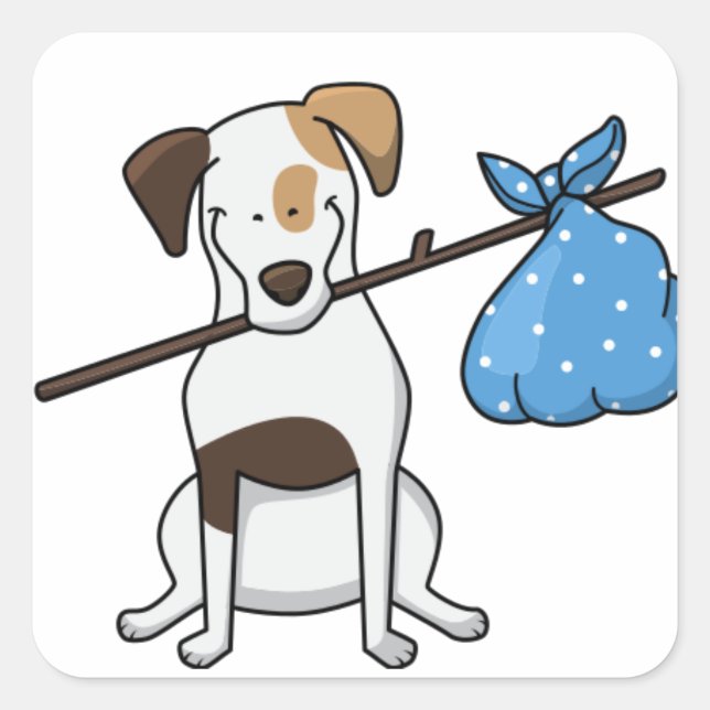 Sticker Carré dessin animé de toy fox terrier hobo (Devant)