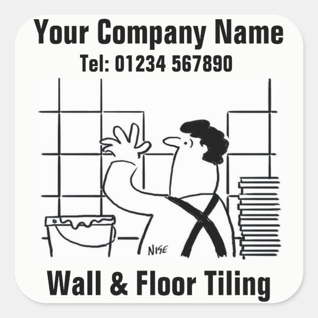 Sticker Carré Dessin animé de Wall & Floor Tiling (Devant)