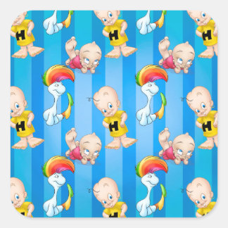 Sticker Carré dessin animé mignon