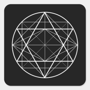 Sticker Carré Dessin de géométrie sacrée des triangles circulair
