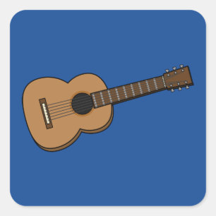Sticker Carré Dessin de guitare