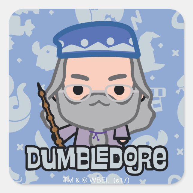 Sticker Carré Dessin de personnage de dessin animé de Dumbledore (Devant)