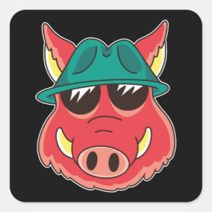 Sticker Carré Dessin de sanglier