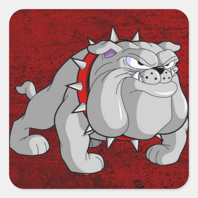 STICKER CARRÉ DESSIN GRAS BULLDOG (Devant)