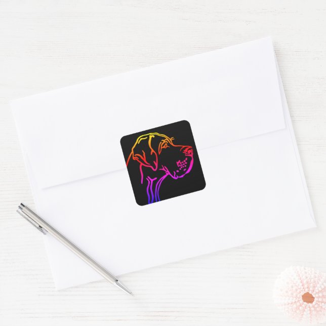Sticker Carré dessin Great Dane (Enveloppe)