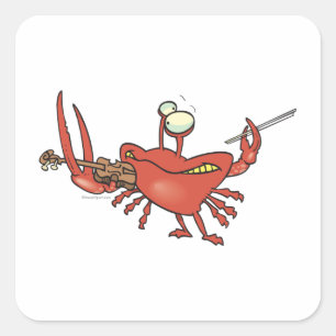 Sticker Carré dessin humoristique sur le crabe de violoneux