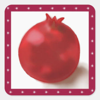 Sticker Carré Dessin rouge mignon à la grenade