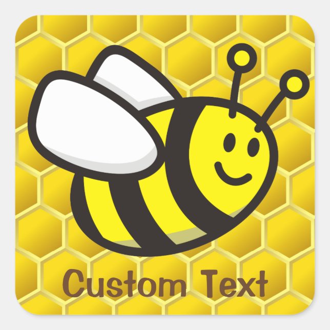 Sticker Carré Dessin sur les abeilles (Devant)